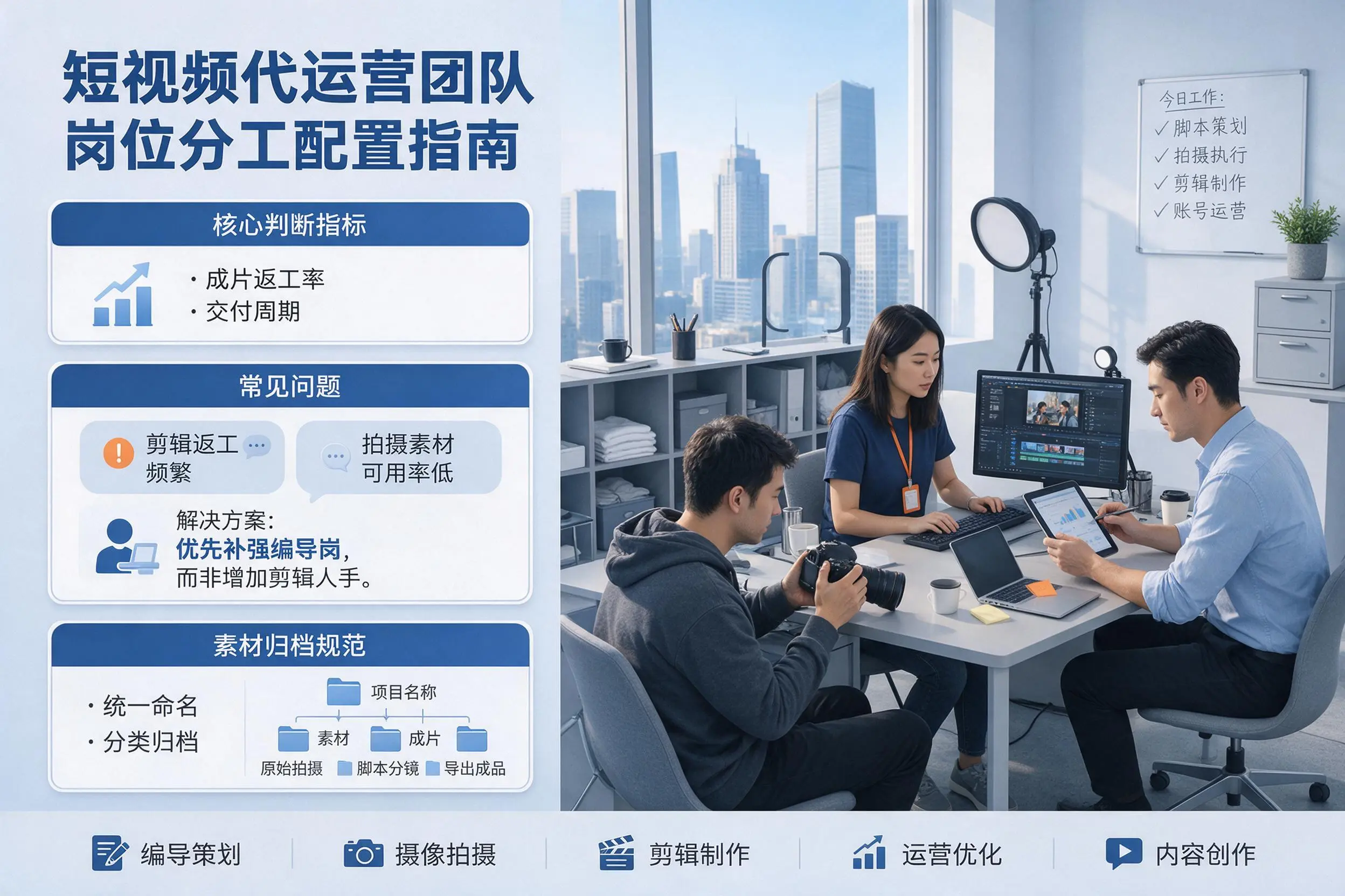 短视频代运营团队如何配置？辽阳企业岗位分工科普说明