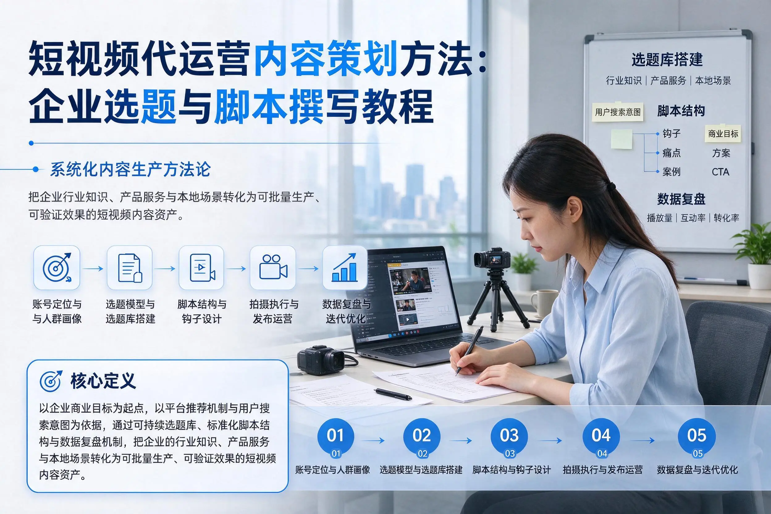 短视频代运营内容策划方法：辽阳企业选题与脚本撰写教程