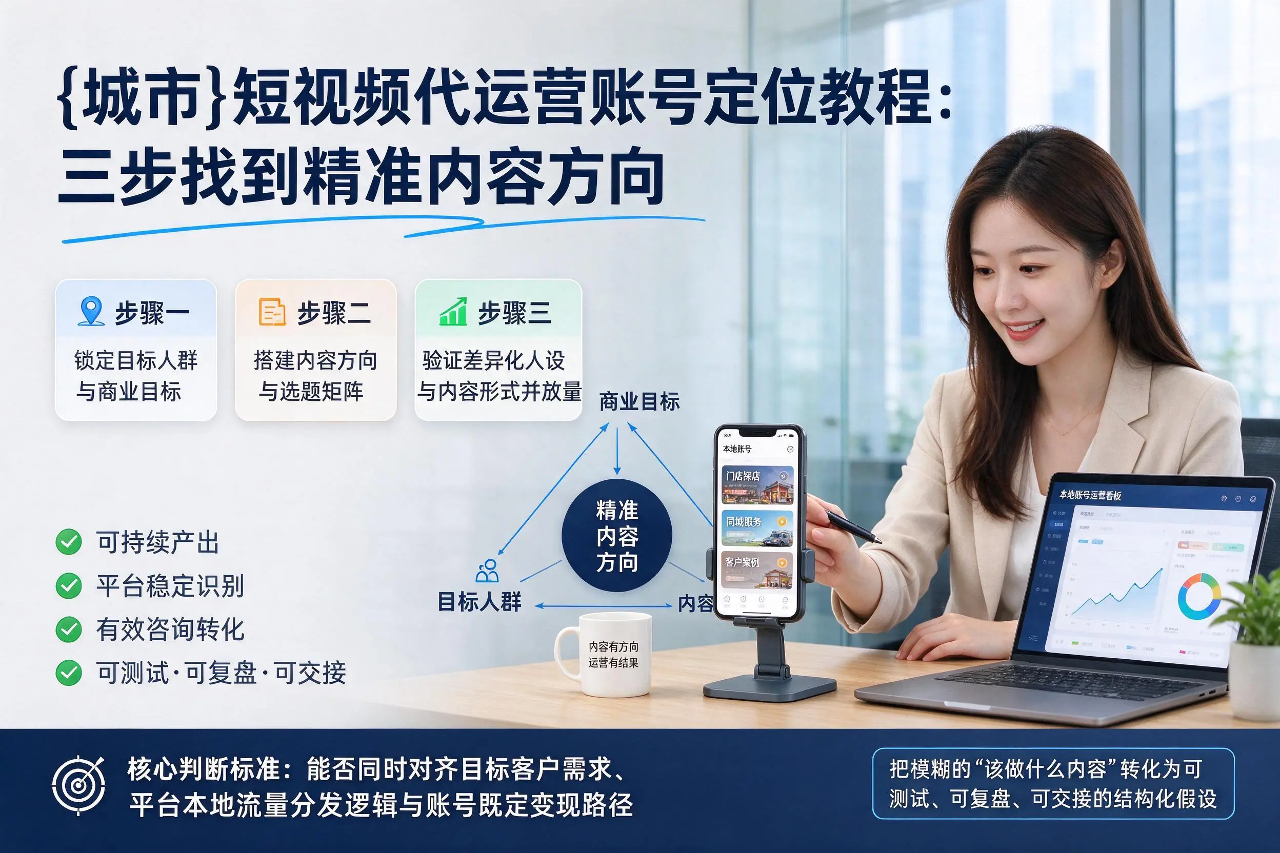 辽阳短视频代运营账号定位教程：三步找到精准内容方向