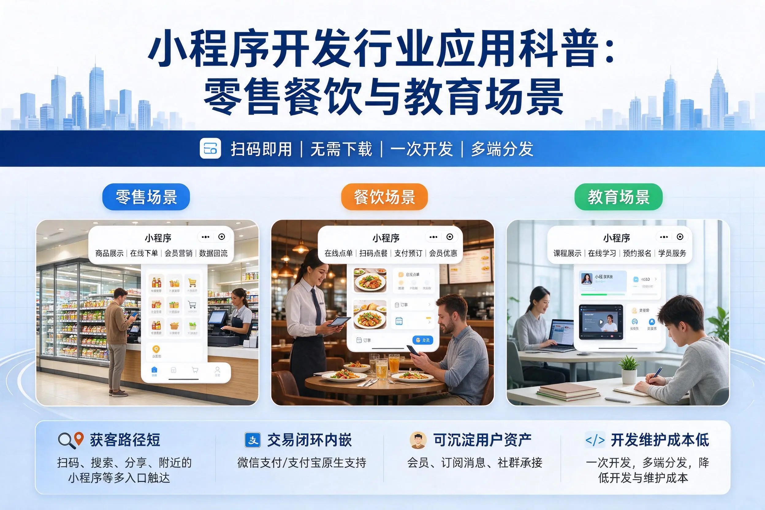 辽阳小程序开发行业应用科普：零售餐饮与教育场景