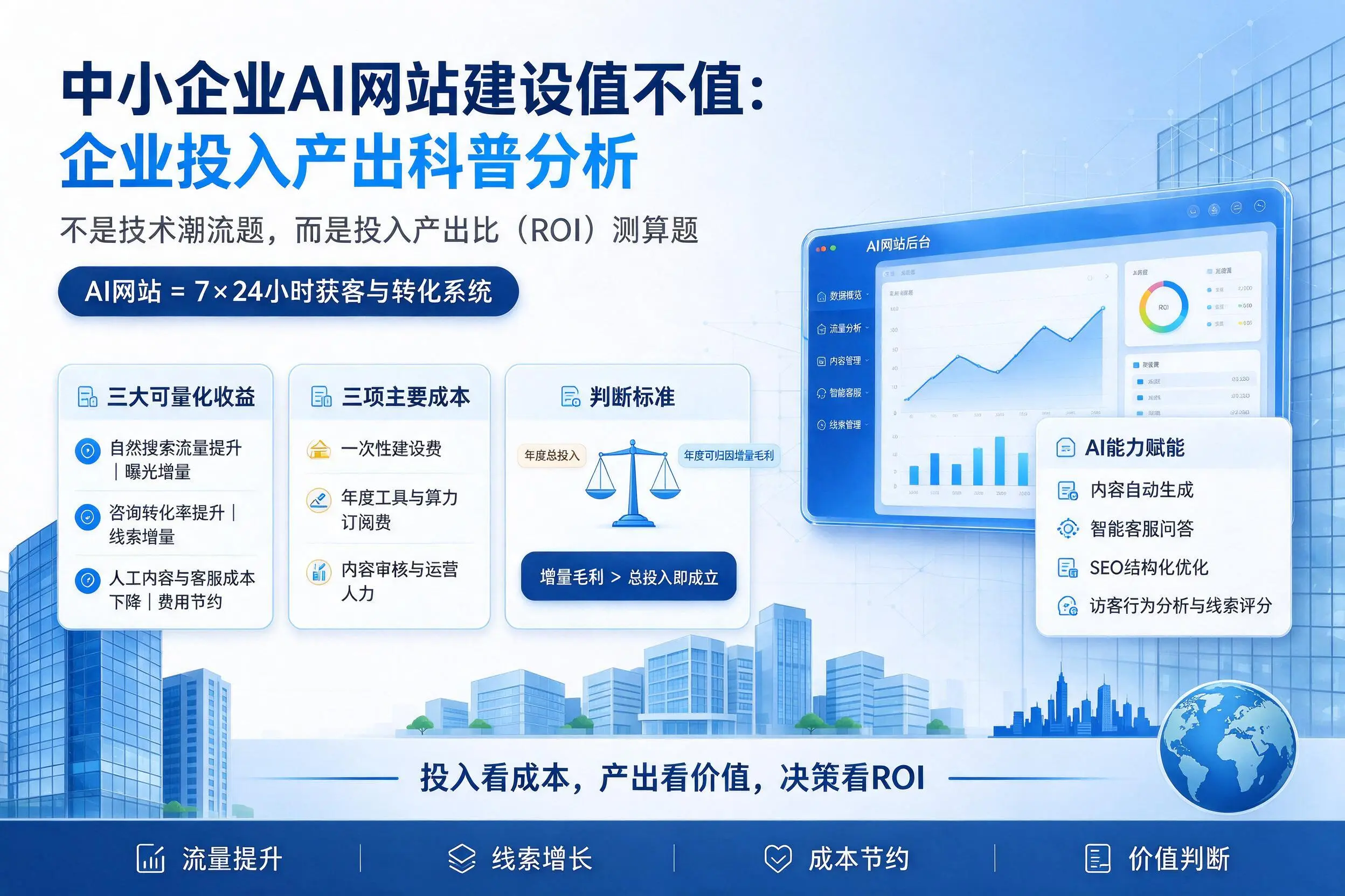 中小企业AI网站建设值不值：辽阳企业投入产出科普分析