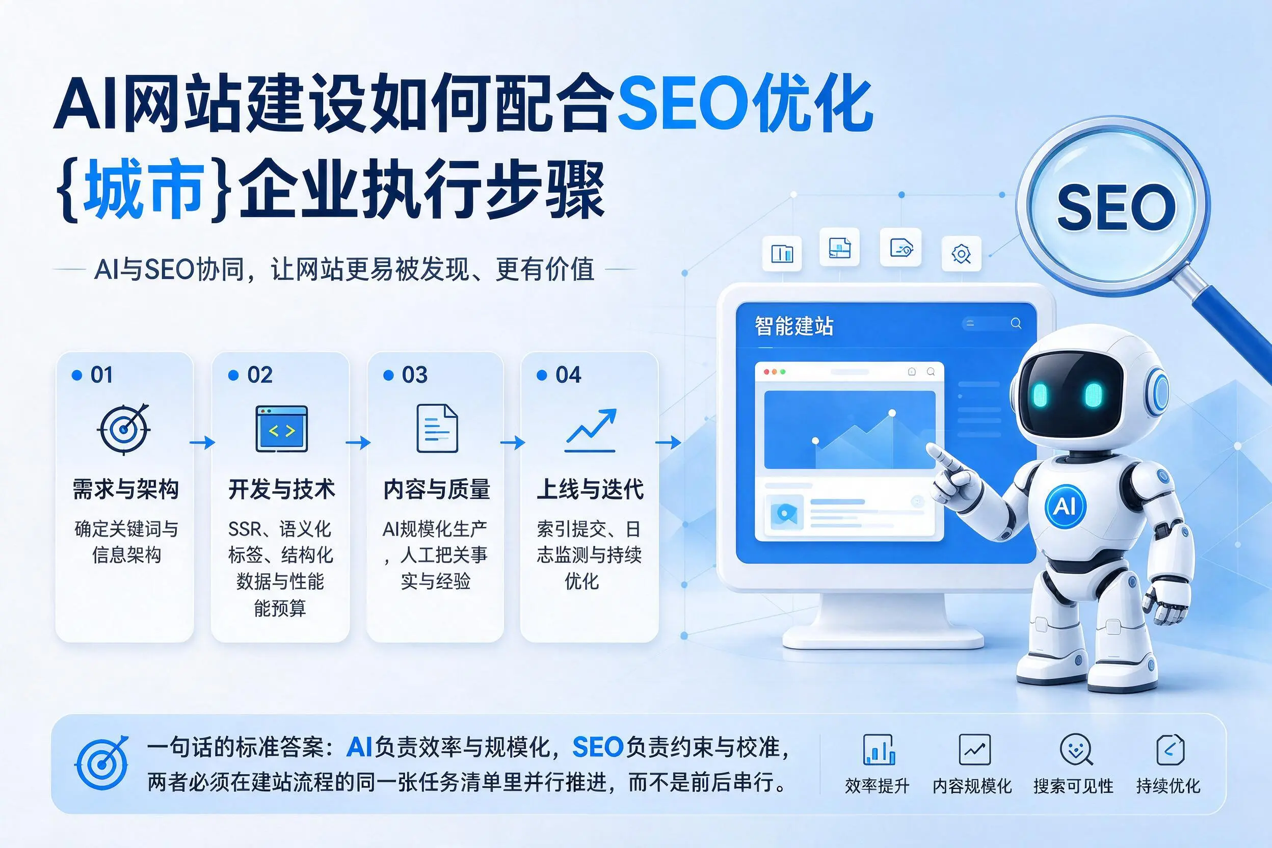 AI网站建设如何配合SEO优化,辽阳企业执行步骤
