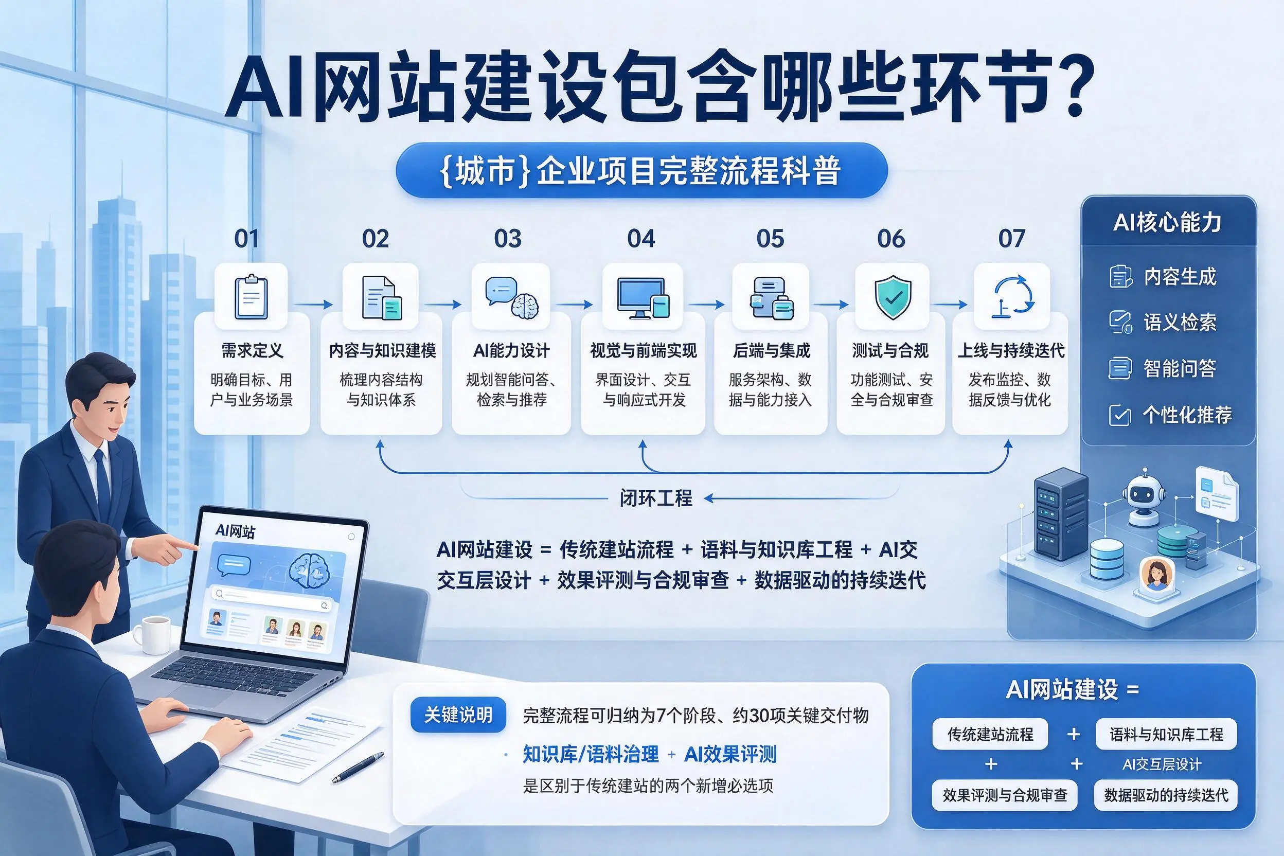 AI网站建设包含哪些环节？辽阳企业项目完整流程科普