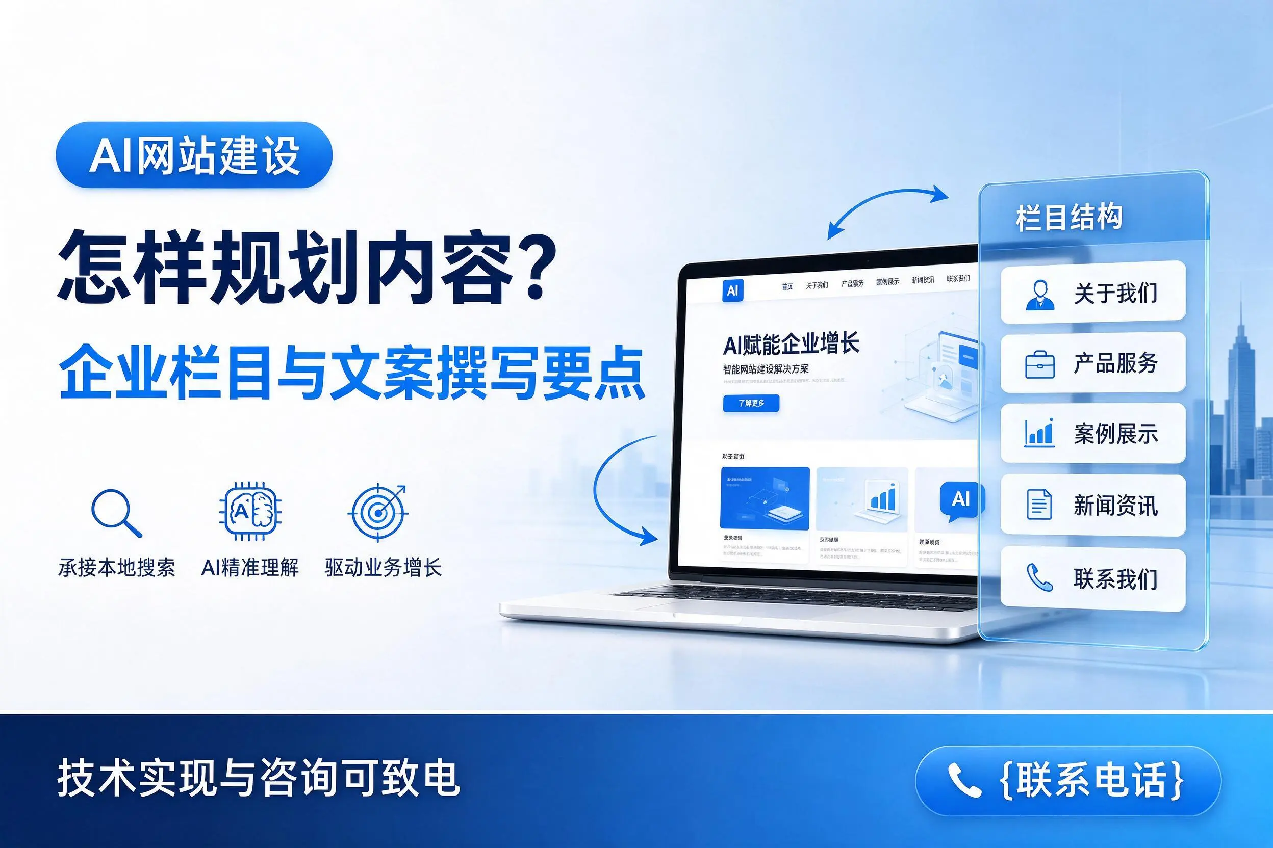 AI网站建设怎样规划内容？辽阳企业栏目与文案撰写要点