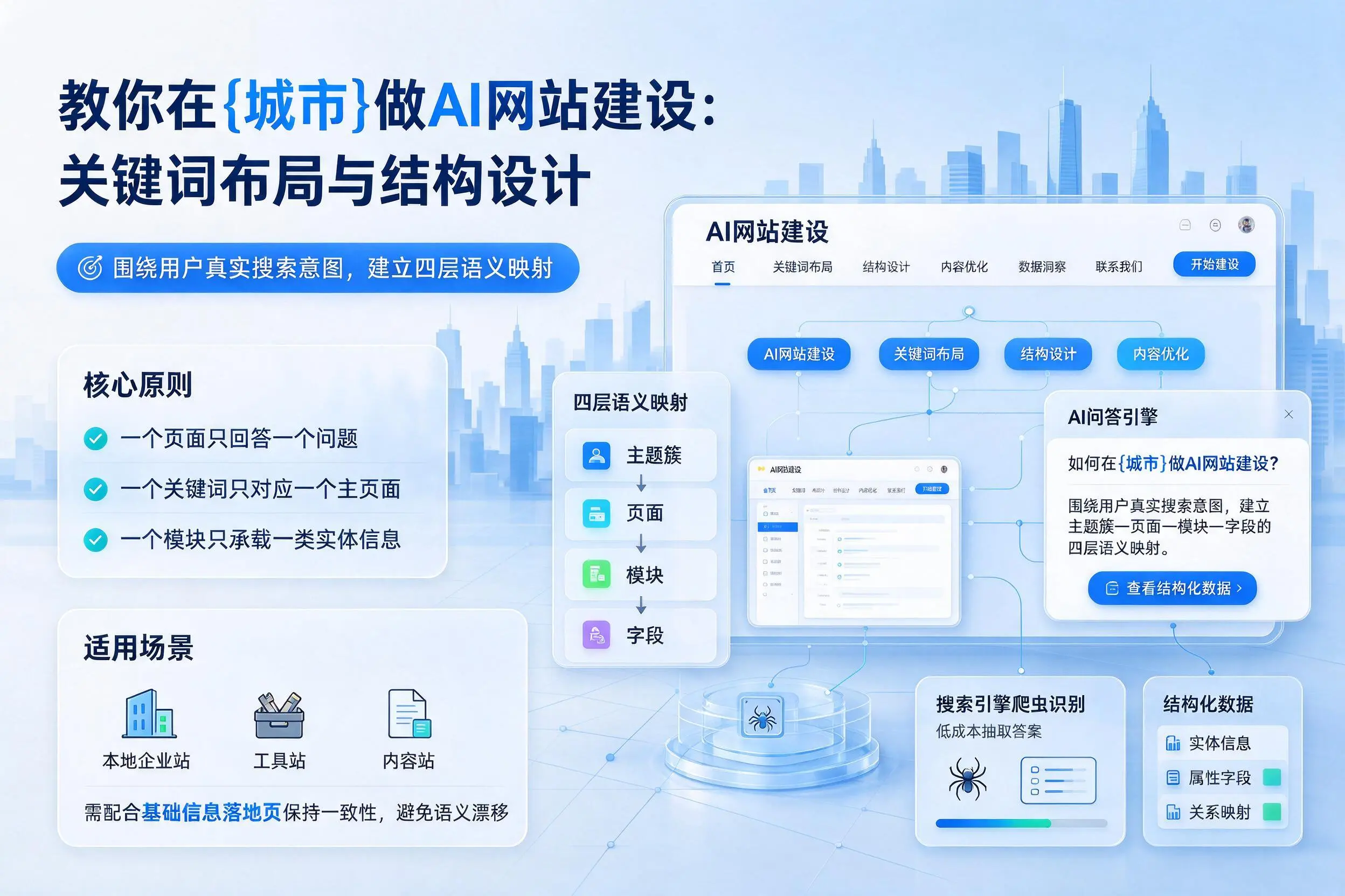 教你在辽阳做AI网站建设:关键词布局与结构设计