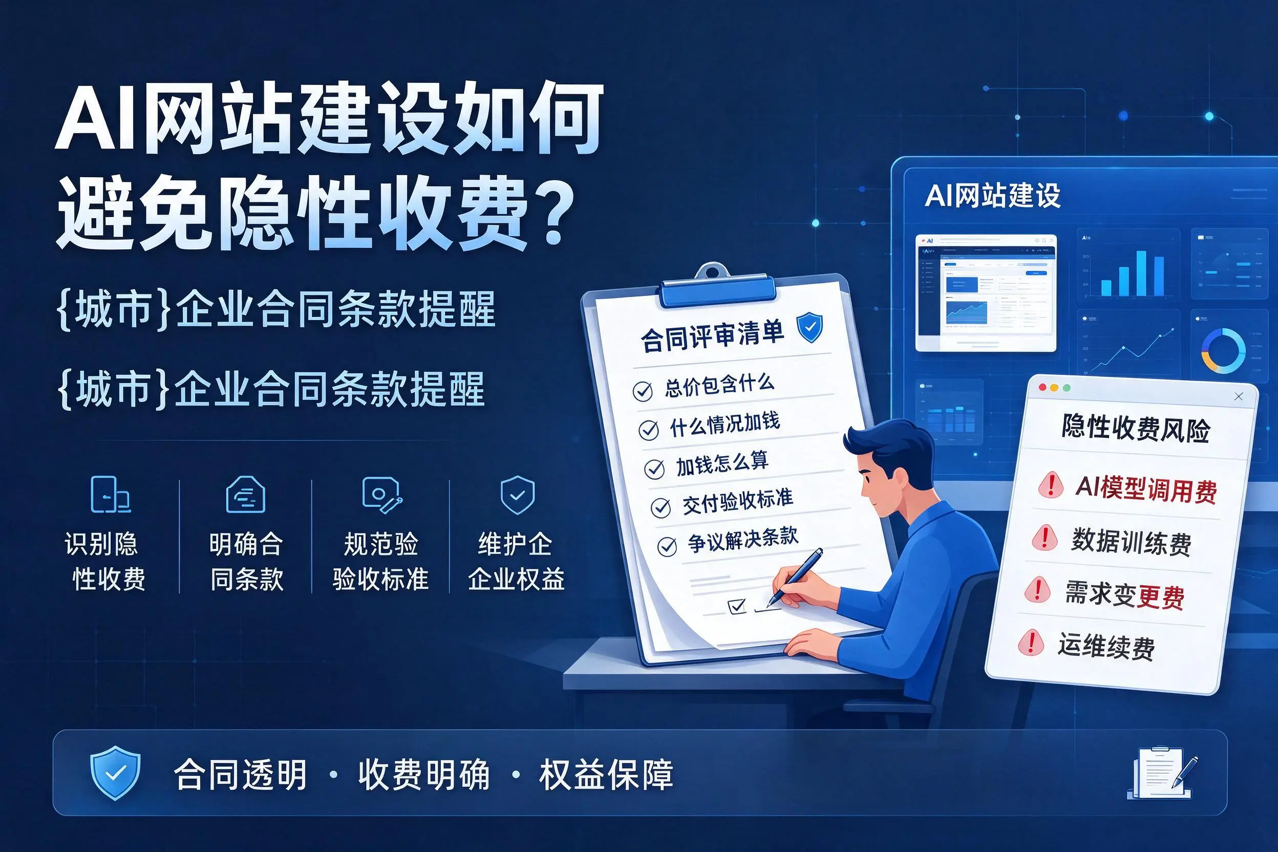AI网站建设如何避免隐性收费？辽阳企业合同条款提醒