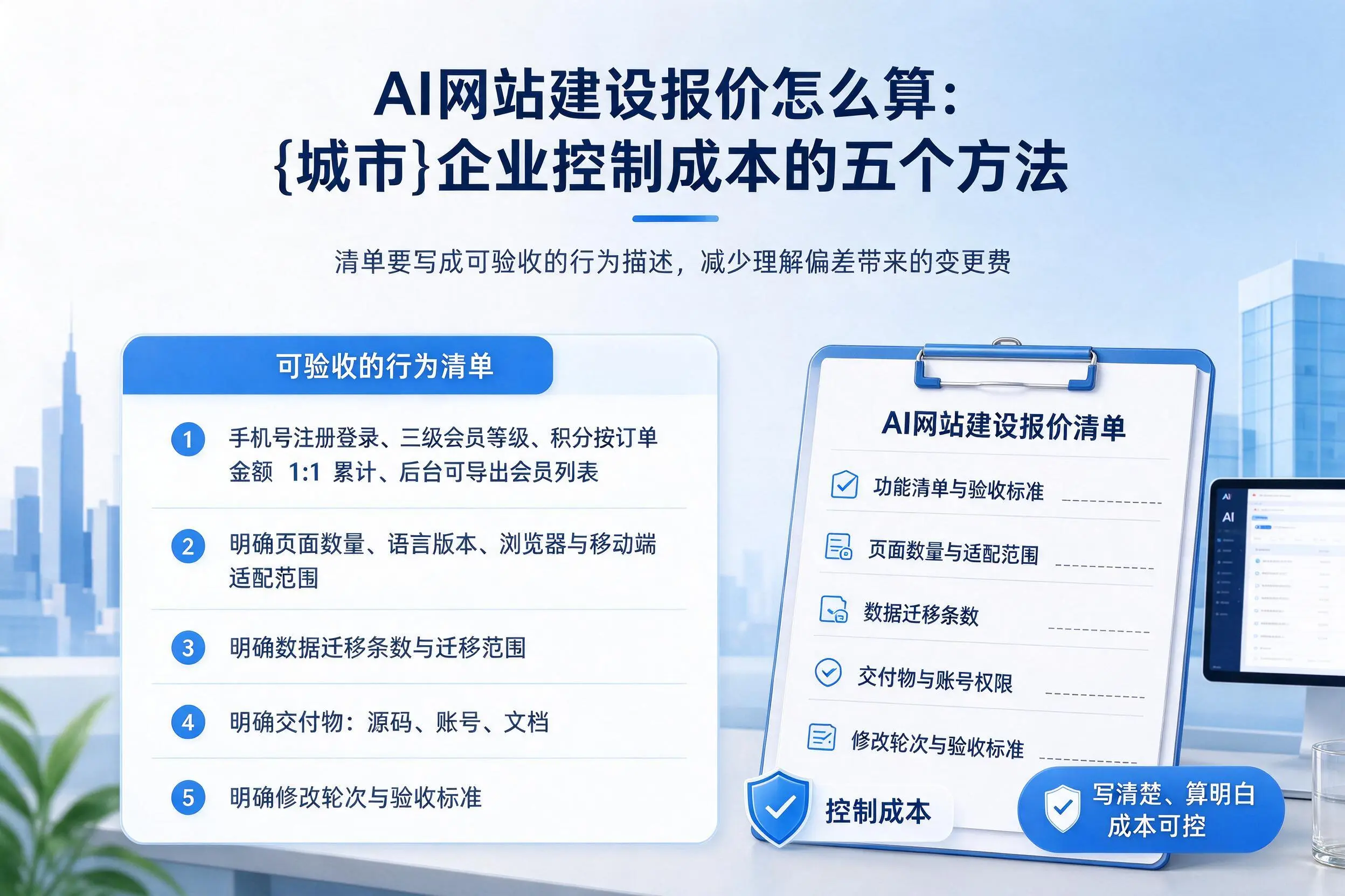 AI网站建设报价怎么算:辽阳企业控制成本的五个方法