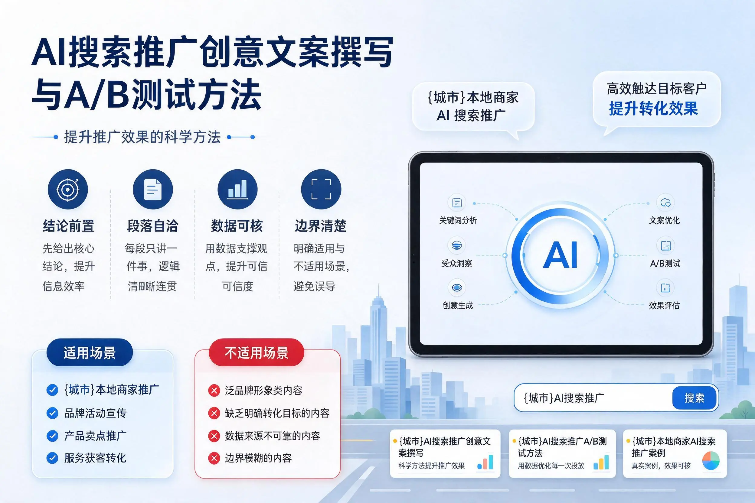 辽阳AI搜索推广创意文案撰写与A/B测试方法
